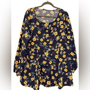 BloomChic Floral Print Ruffle Tier Blouse